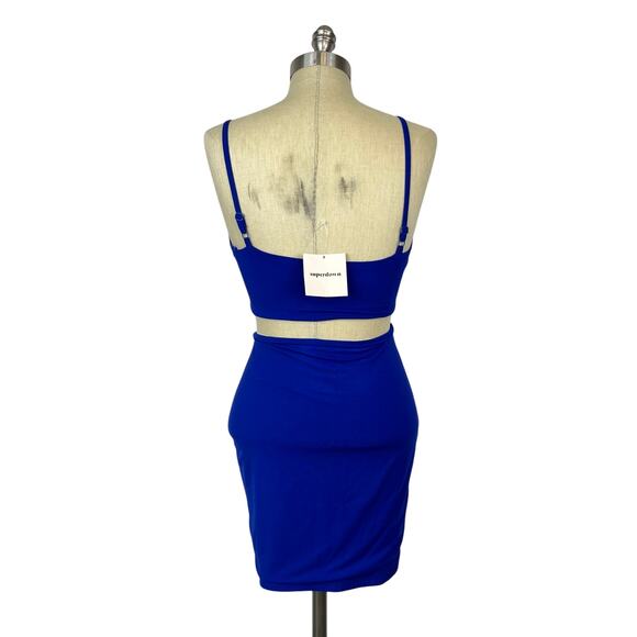 NWT Superdown Lucia Cut Out Mini Dress in Cobalt Blue (Sz M) - Picture 3 of 13